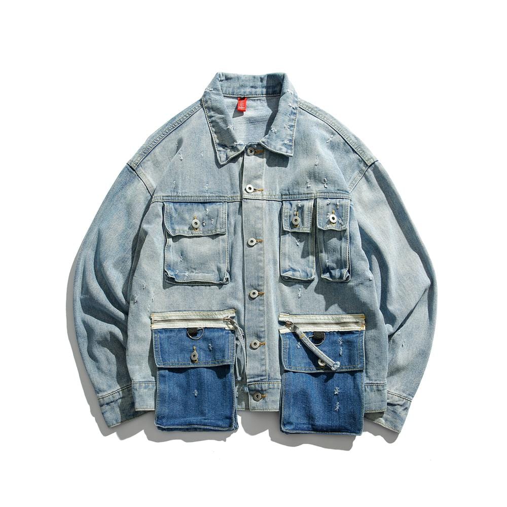 denim jacket with print on the back