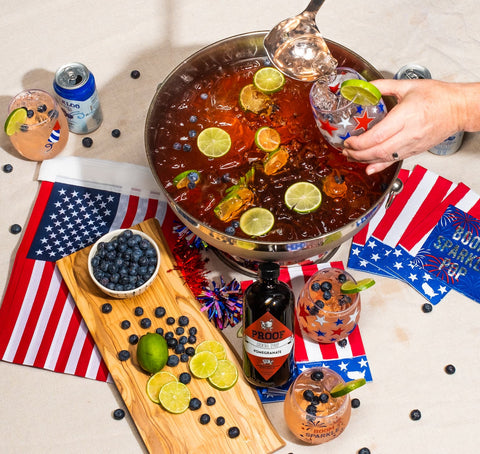 pomegranate proof syrup punch for the fourth of july