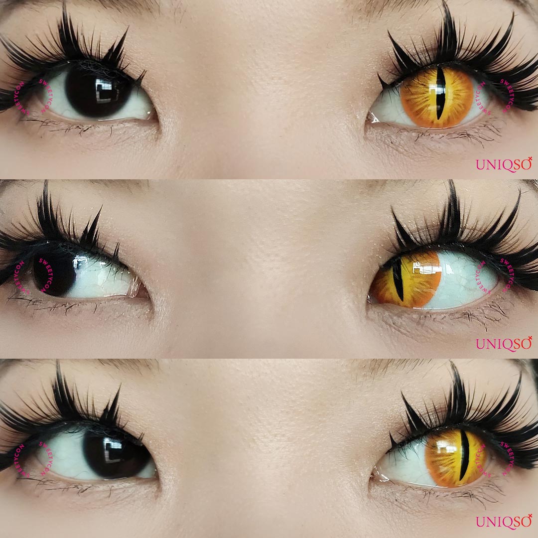 Brown Cheetah Cat Eyes Cosplay Contacts