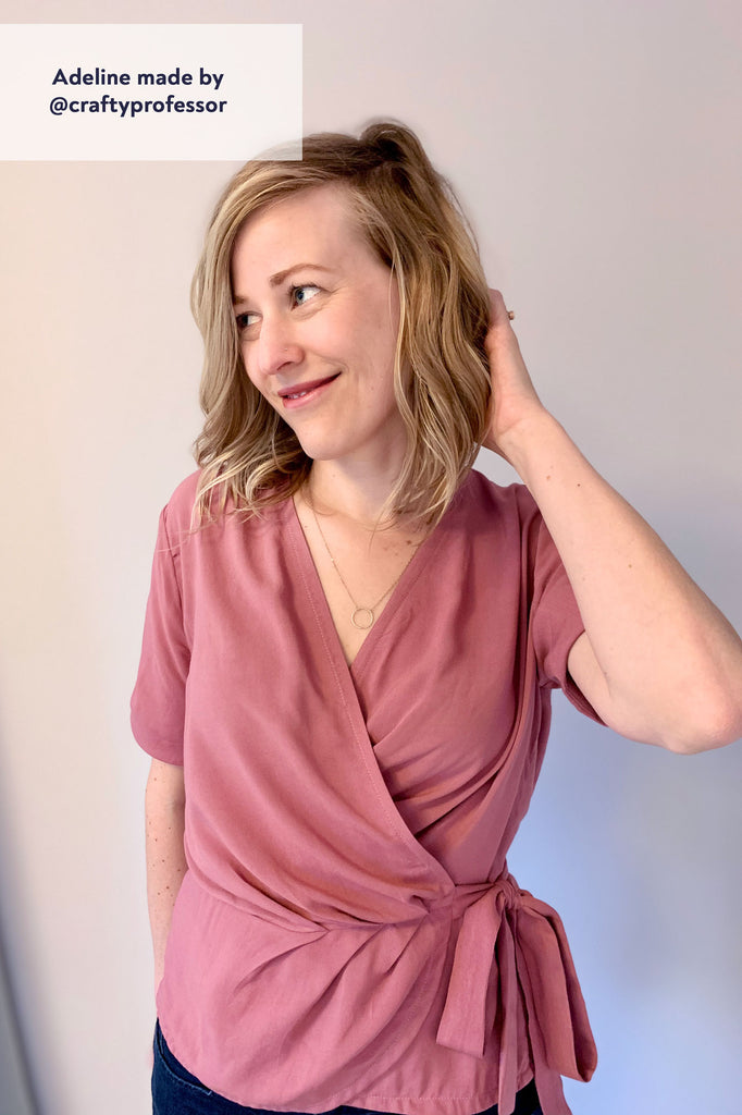 Forget-Me-Not Adeline wrap top tester make in pink