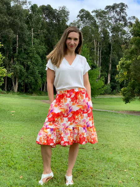 Forget-Me-Not Ella skirt pattern  make, short length, by Cassandra
