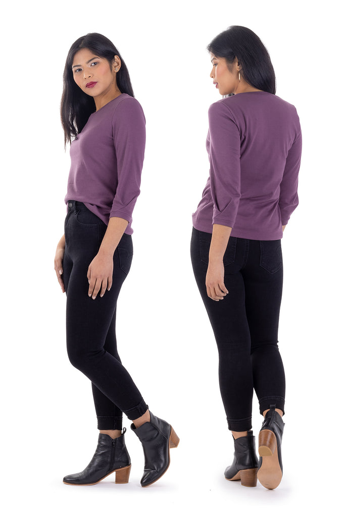 Forget-me-not Patterns Iris long sleeve tee pattern in lavender