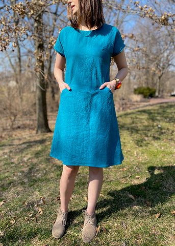 April A-line dress in blue by Jody
