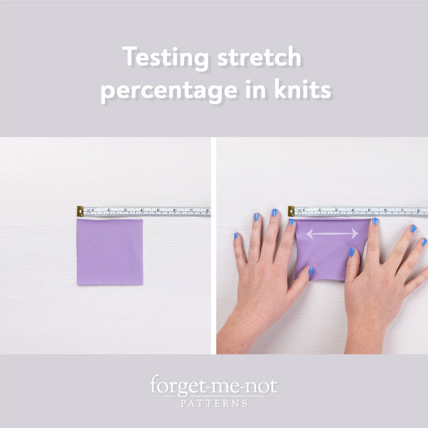 Image showing how to check stretch percentage of knit fabrics