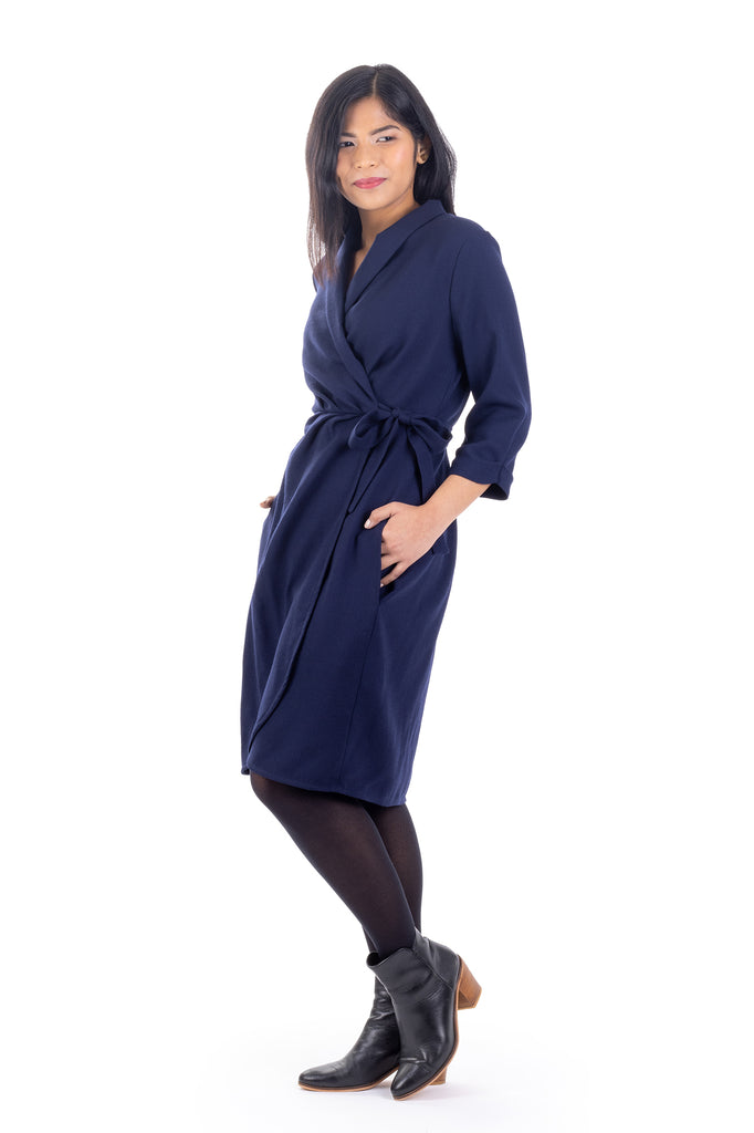 Cotton chambray Adeline wrap dress