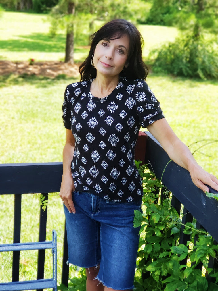 Iris pleated tee test pattern make by Rebecca