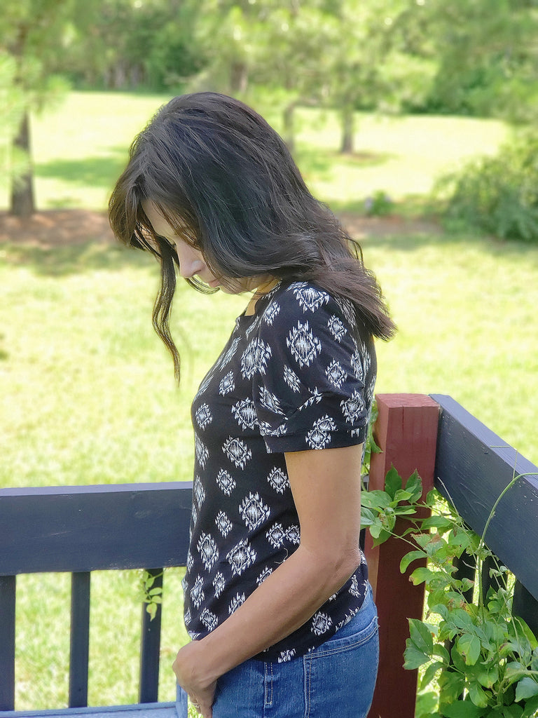 Iris pleated tee test pattern make by Rebecca