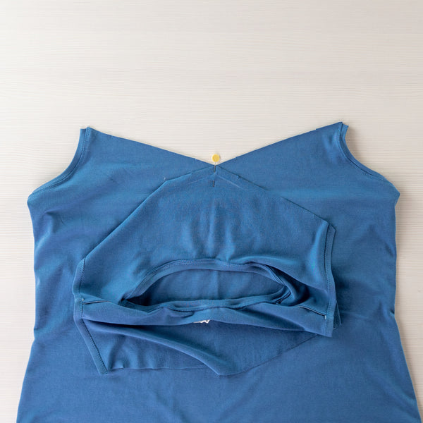 Sylvie yoke pinned to bodice at V.