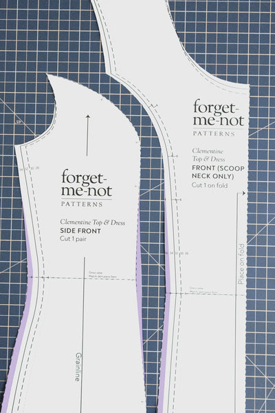 How to Grade Between Sizes on a side seam: illustration