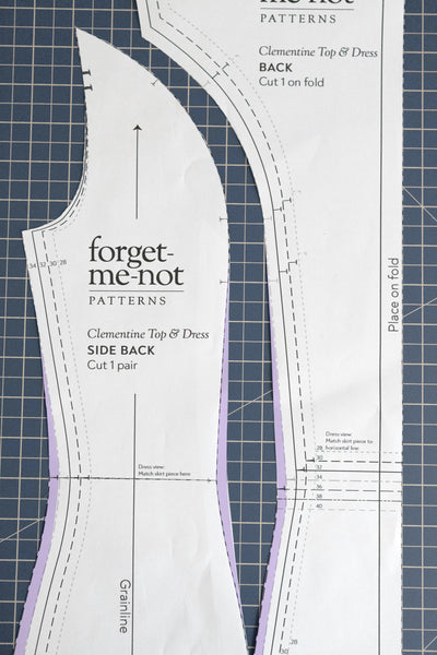 How to Grade Between Sizes on a side seam: example