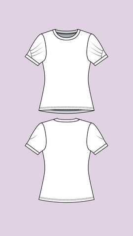 Forget-me-not Patterns Iris T-shirt pattern short sleeve line drawing