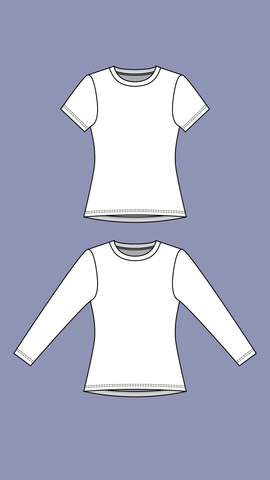 Forget-me-not Patterns Iris T-shirt pattern simple sleeve line drawing