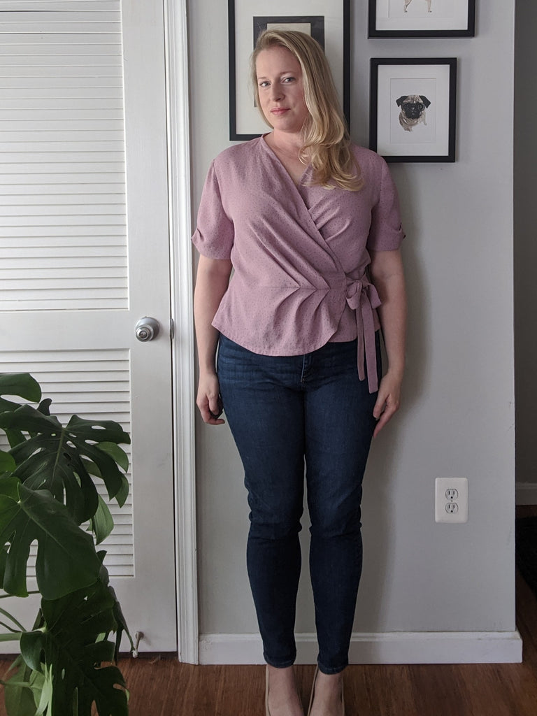 Forget-Me-Not Adeline wrap top tester make in pink