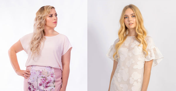 the Lola blouse shown on two models, front view