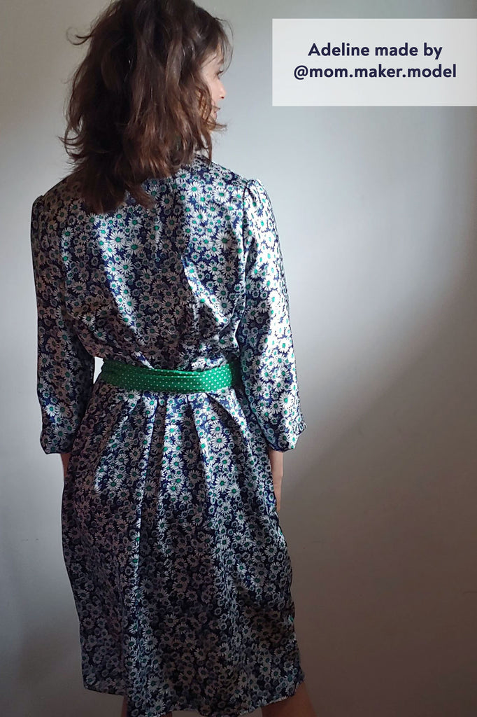 Forget-Me-Not Adeline wrap dress tester make rear view