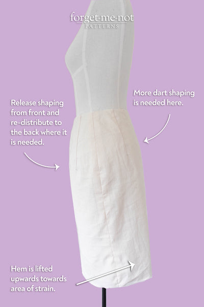 How to fix a tilted side seam: example shown on mannequin