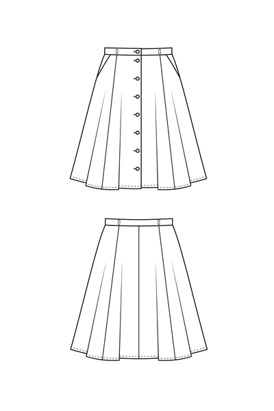 Natalie - Gored Skirt (PDF pattern) - Forget-me-not Patterns