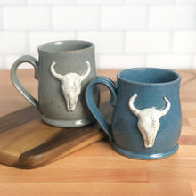 Load image into Gallery viewer, Longhorn Bull Skull Mug, Medium - Handmade Ceramics from Ice + Dust Pottery