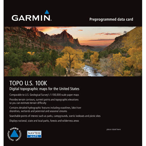 Garmin TOPO U.S. 100K-microSD/SD - Navigational Software