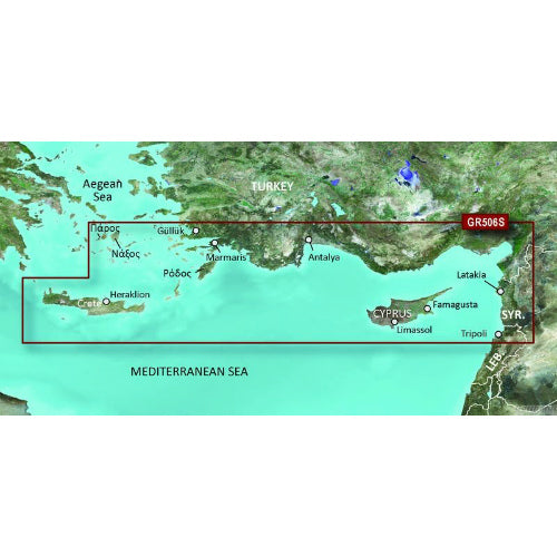 Garmin Bluechart G2 - HXGR506S, Crete-Cyprus (Greek) - Navigational Software