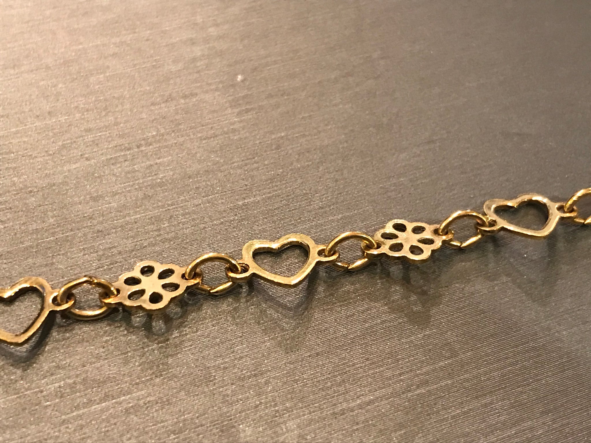 love heart bracelet gold