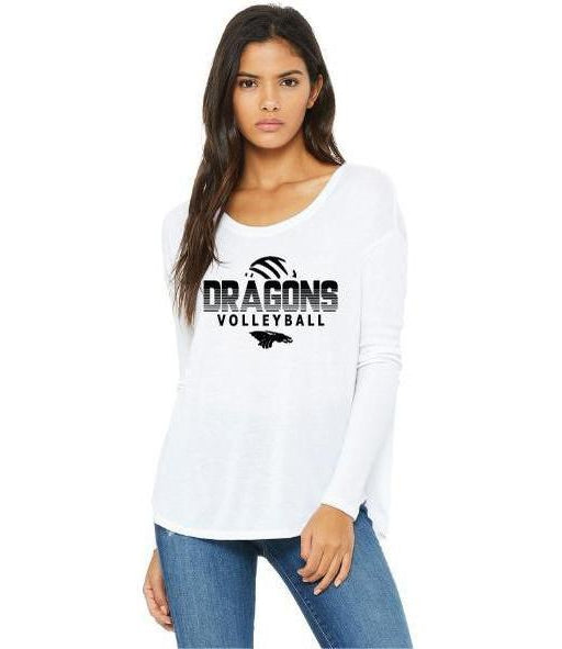 Literacy sikkerhed Etablere Womens Flowy Long Sleeve T-Shirt - Dragons Volleyball – 1871 Apparel