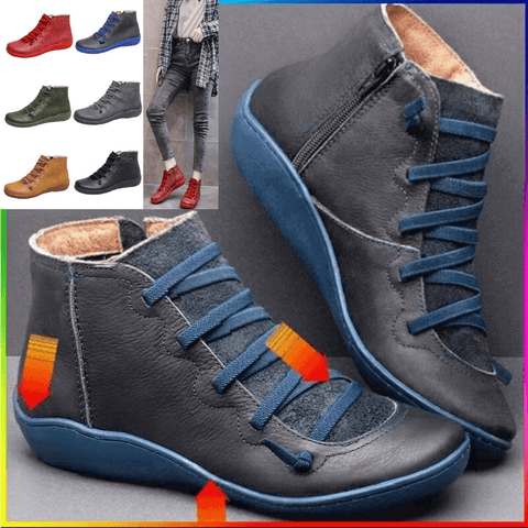 Round Toe Zipper Casual Ankle Boots for Bunions