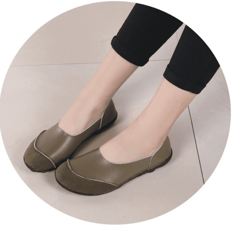 Mocassins pour femmes en cuir souple pour oignons