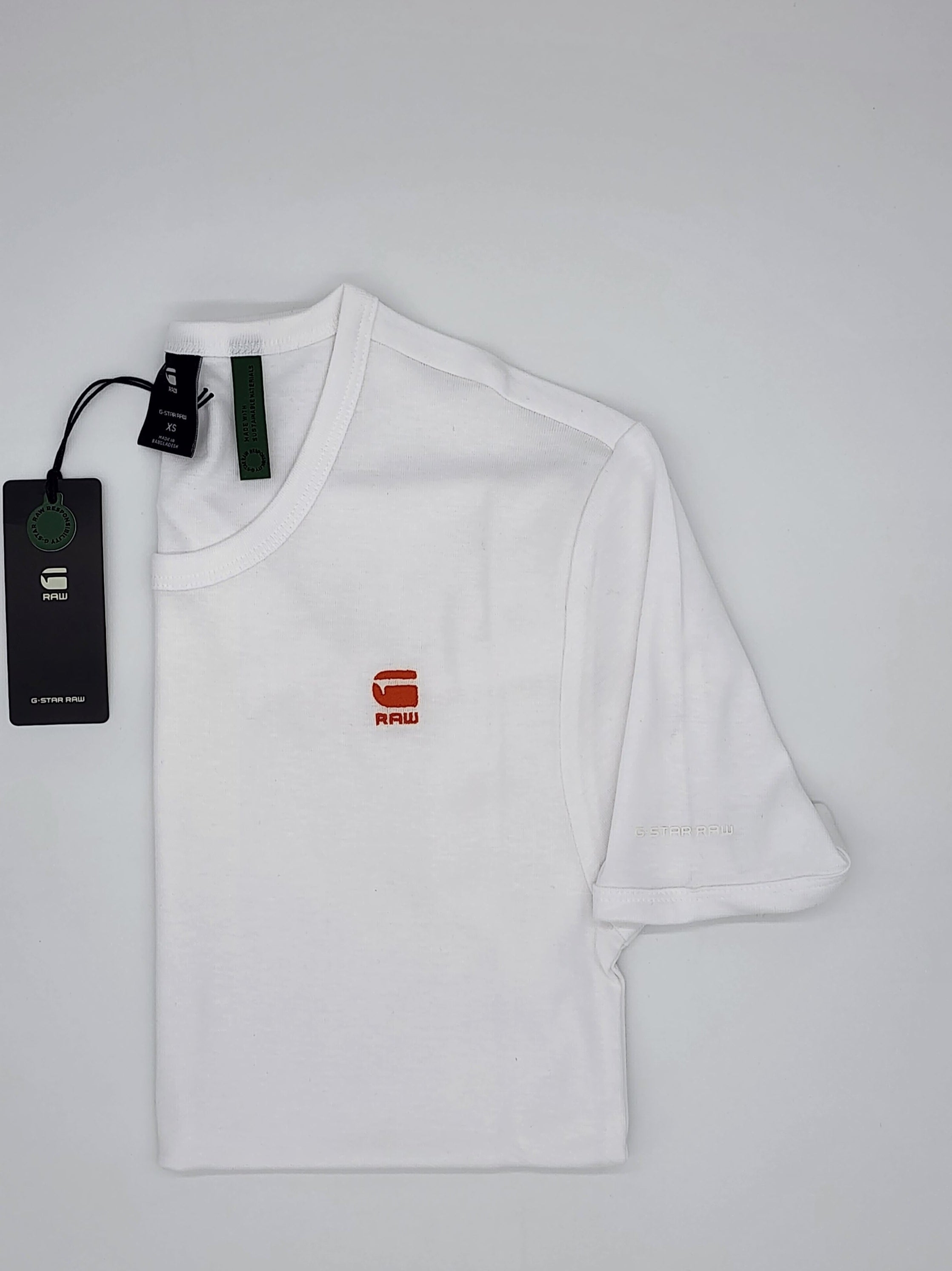 Tektonisch Missionaris Faculteit G-Star Basic T-Shirt (White with Acid Orange Logo) – Dazzleonline