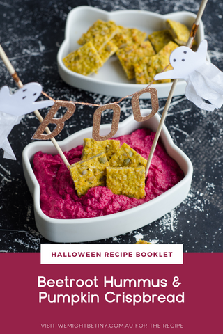 Beetroot Hummus and Pumpkin Crispbread