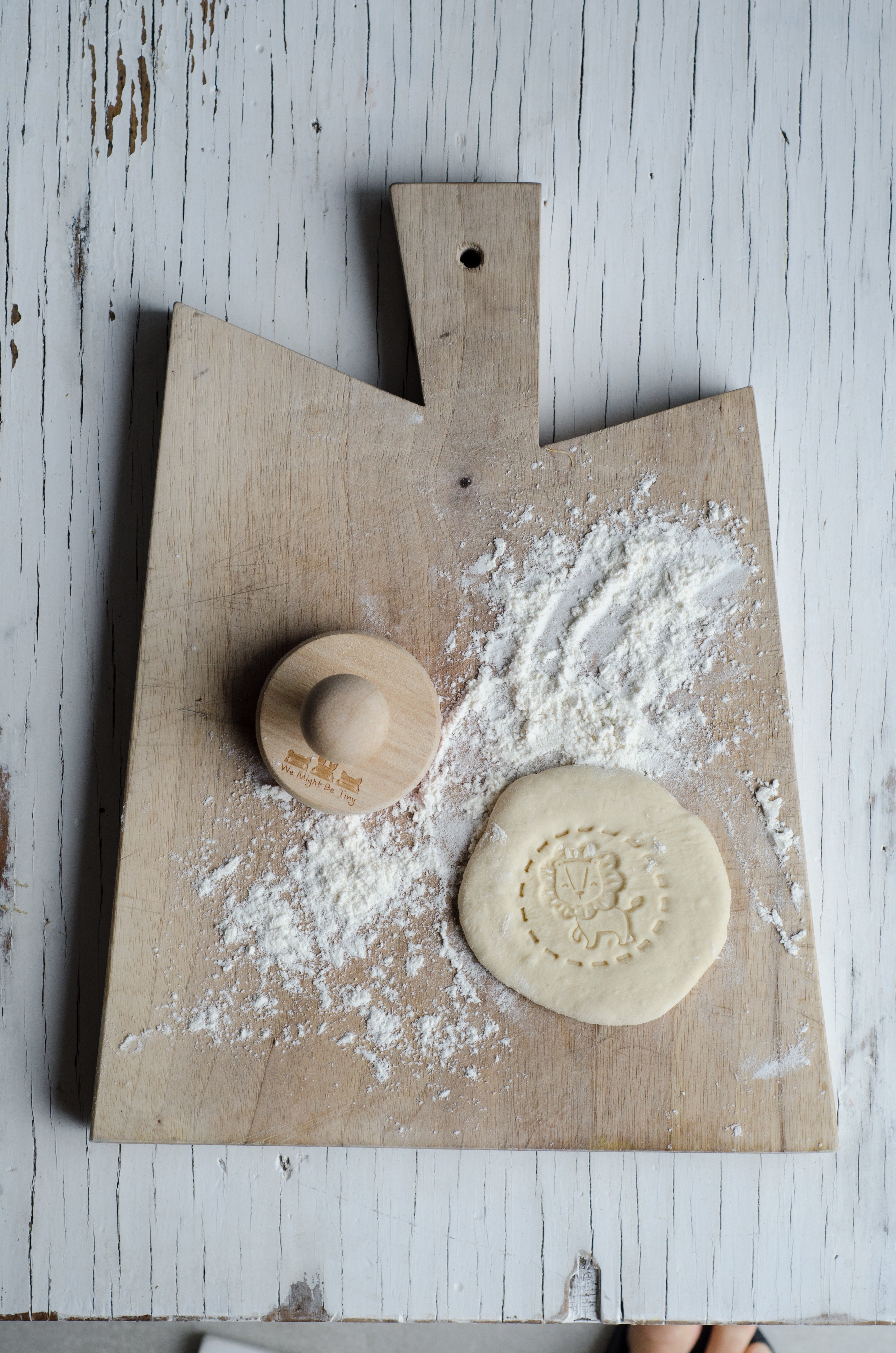 Pizza Dough with Cookie Stamps