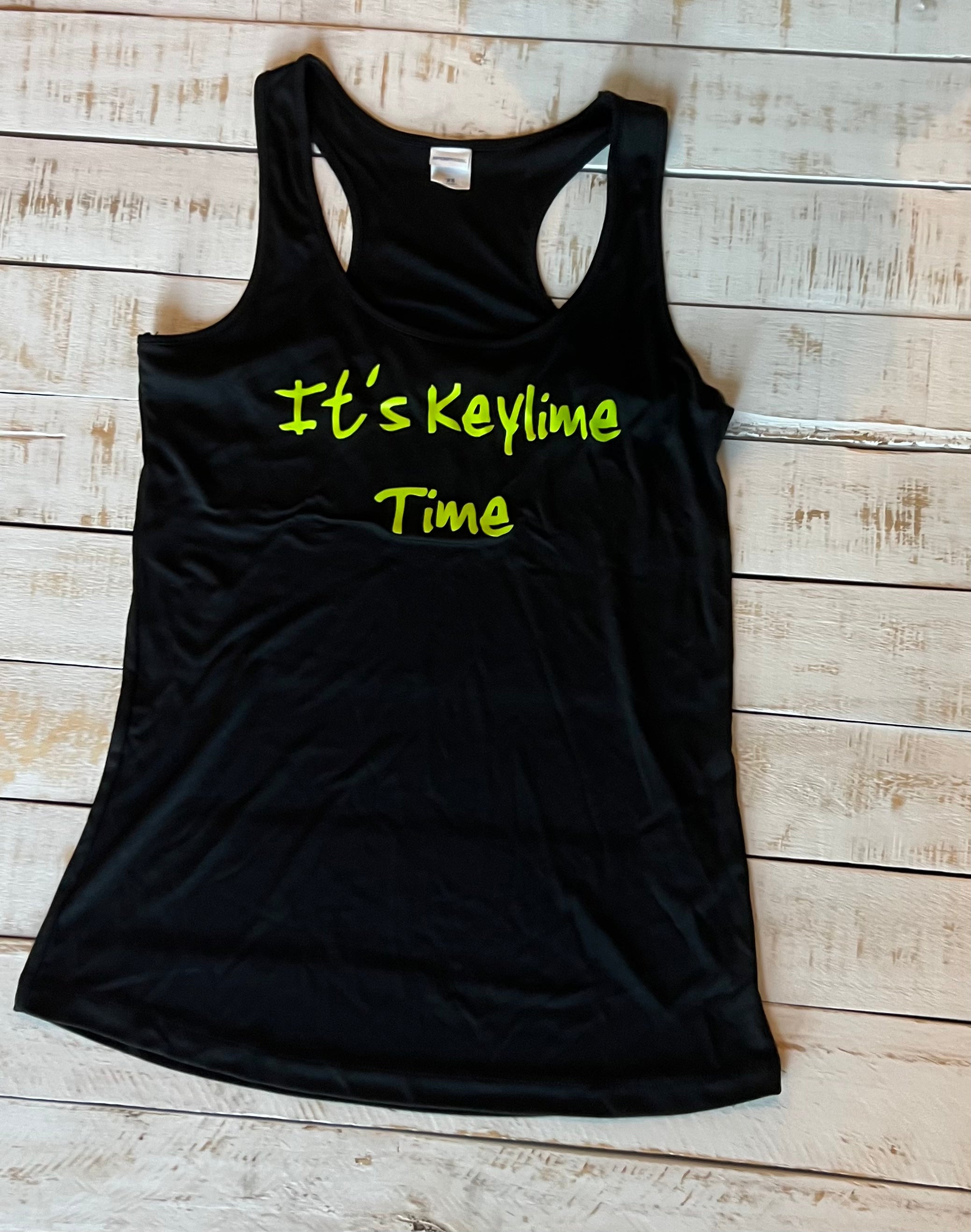 Women's "It's Keylime Time" Racerback Tank Top, Black