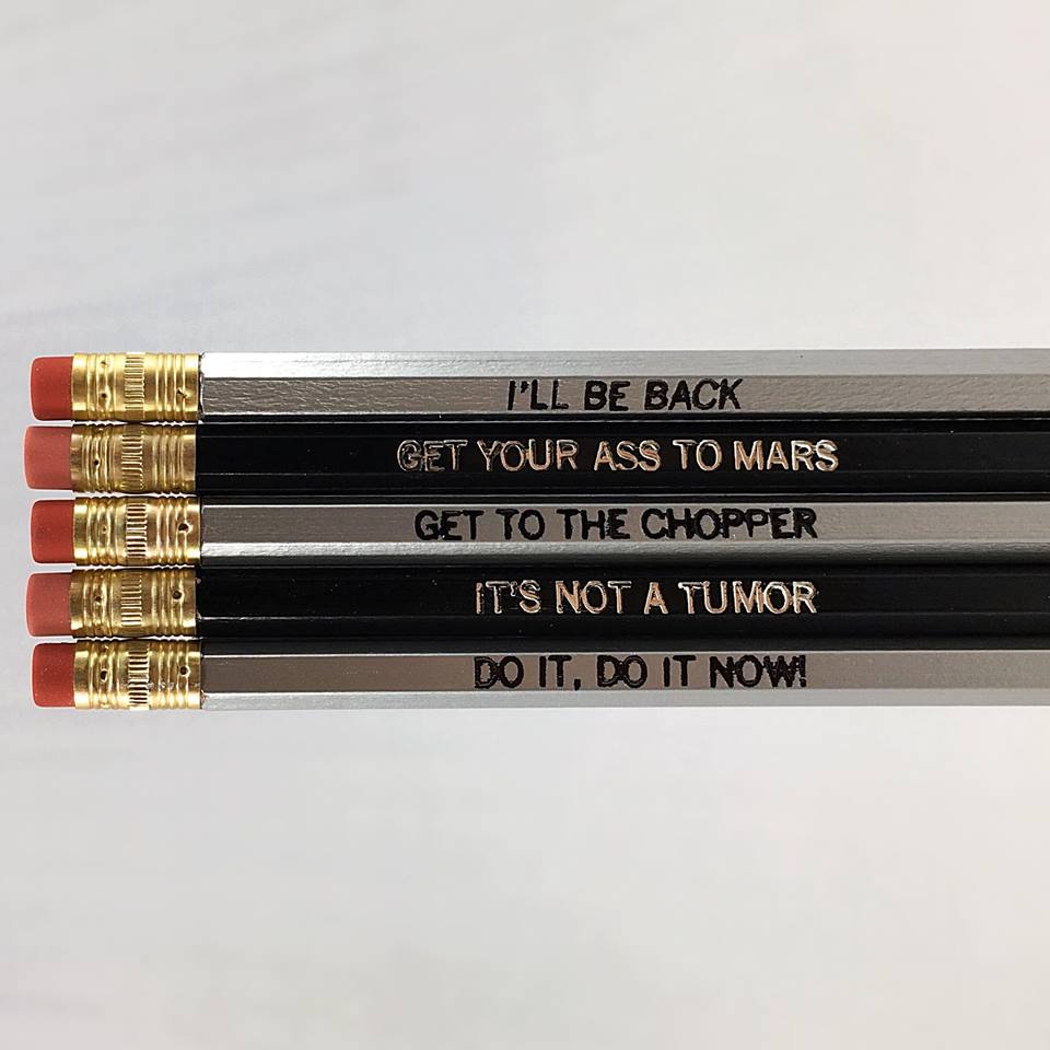 Arnold Schwarzenegger Pencil Set Handmade Foil Stamped Made I Madcap Co