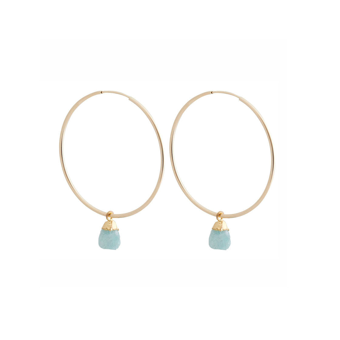 Faceted Stone Hoops - Amazonite