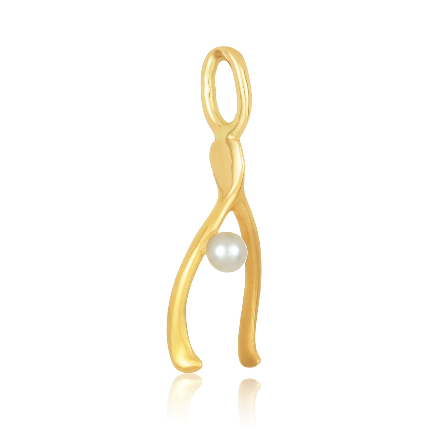 14K Wishbone Charm