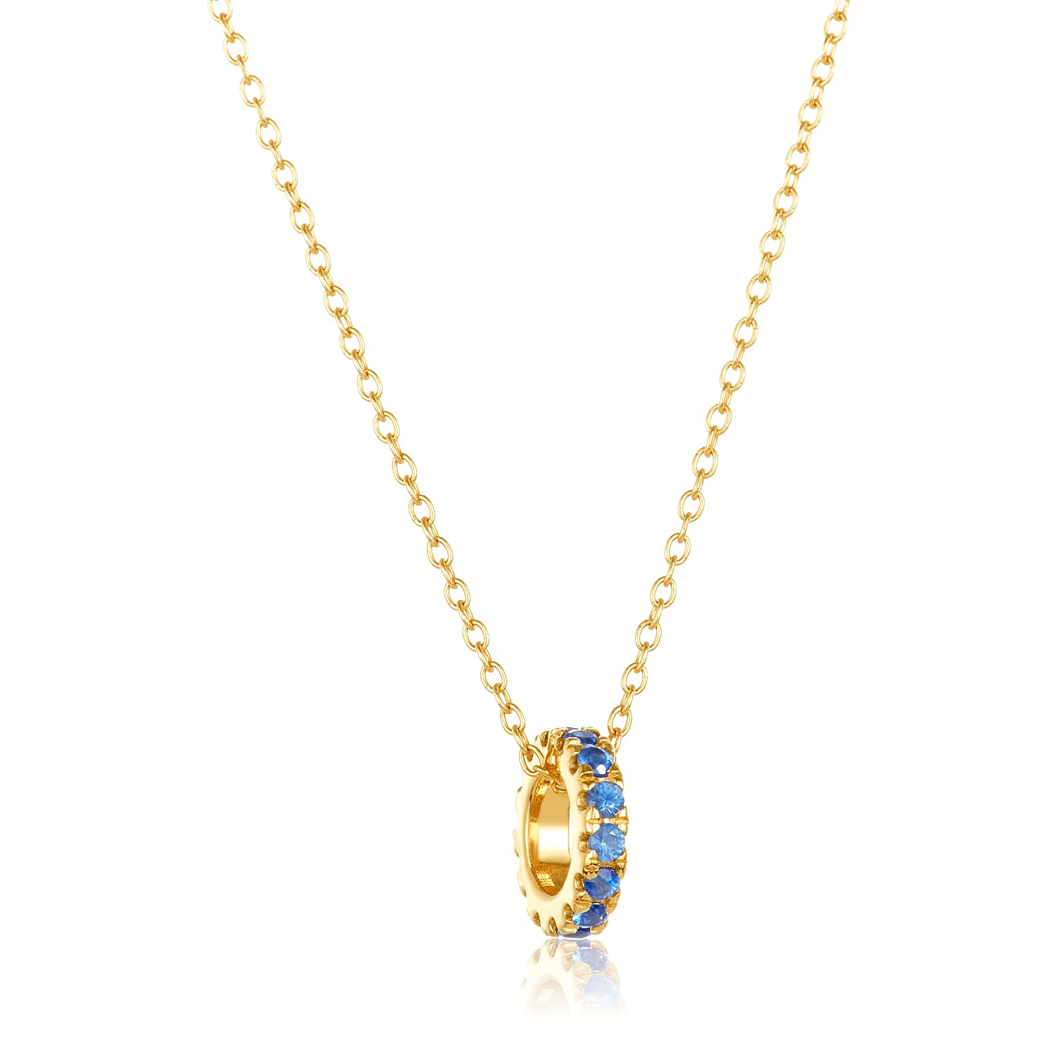 Blue Sapphire Rondelle Necklace