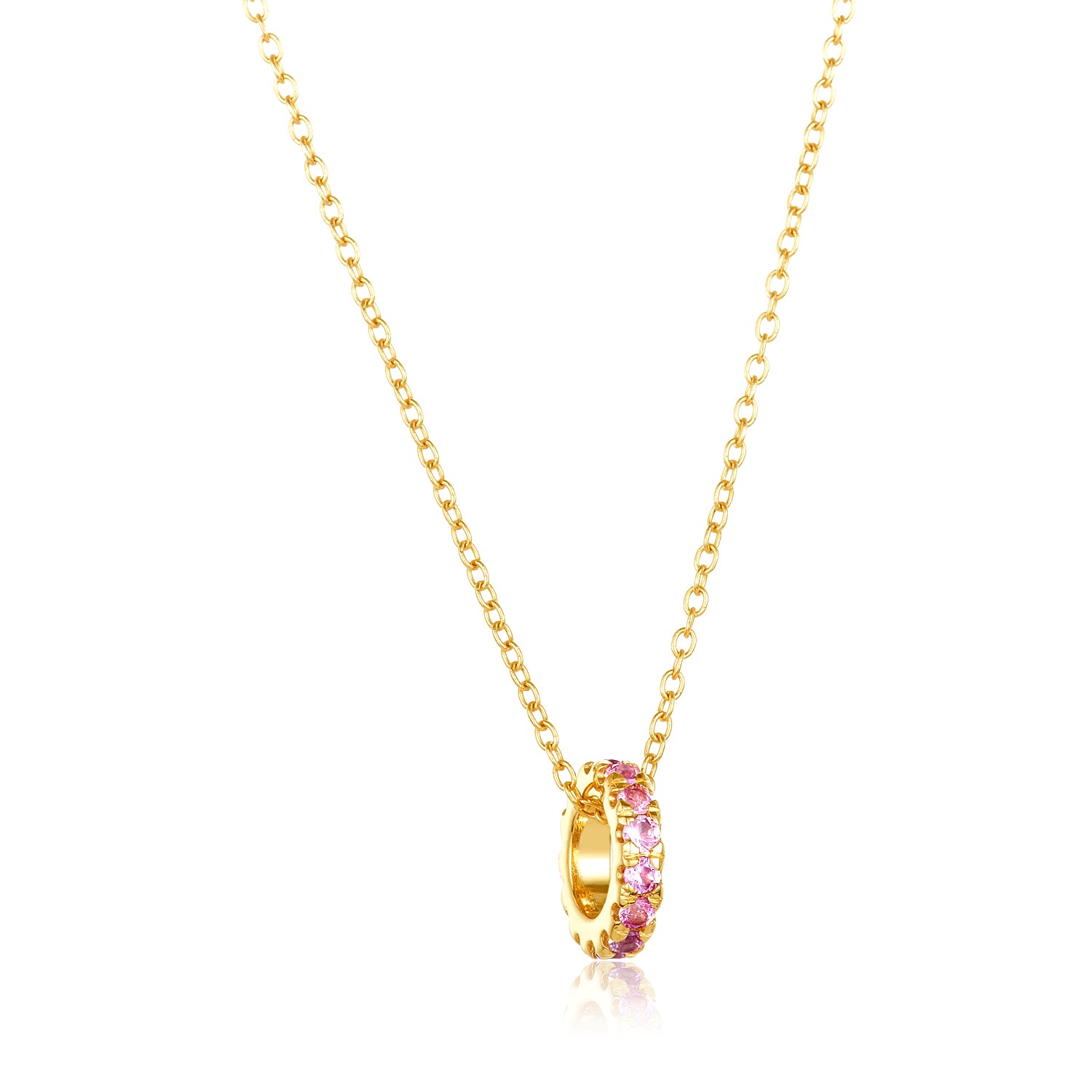 Pink Sapphire Rondelle Necklace