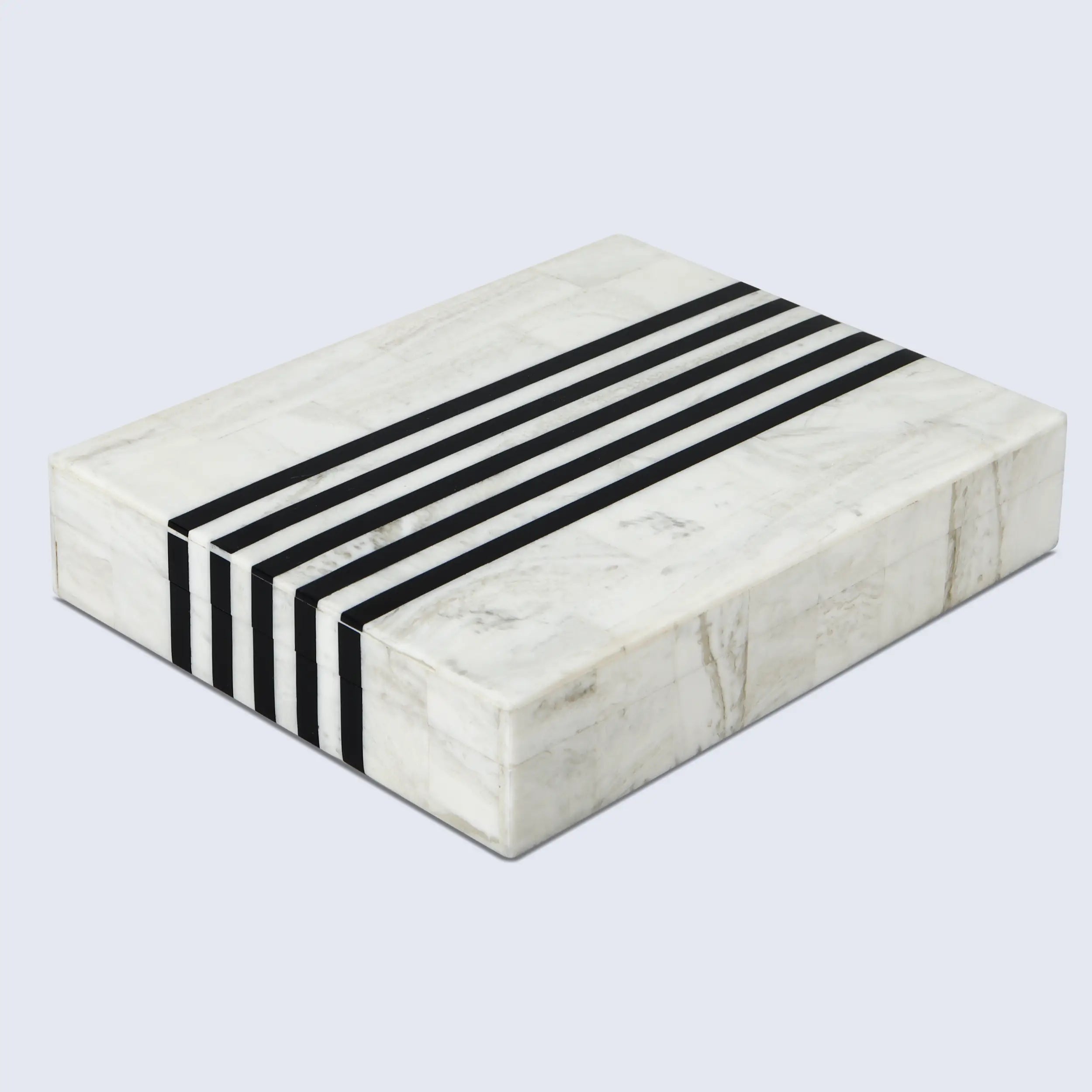 Decorative Boxes Mono Sprint Pattern Resin Inlay Collection in 8x6x1.5 inch