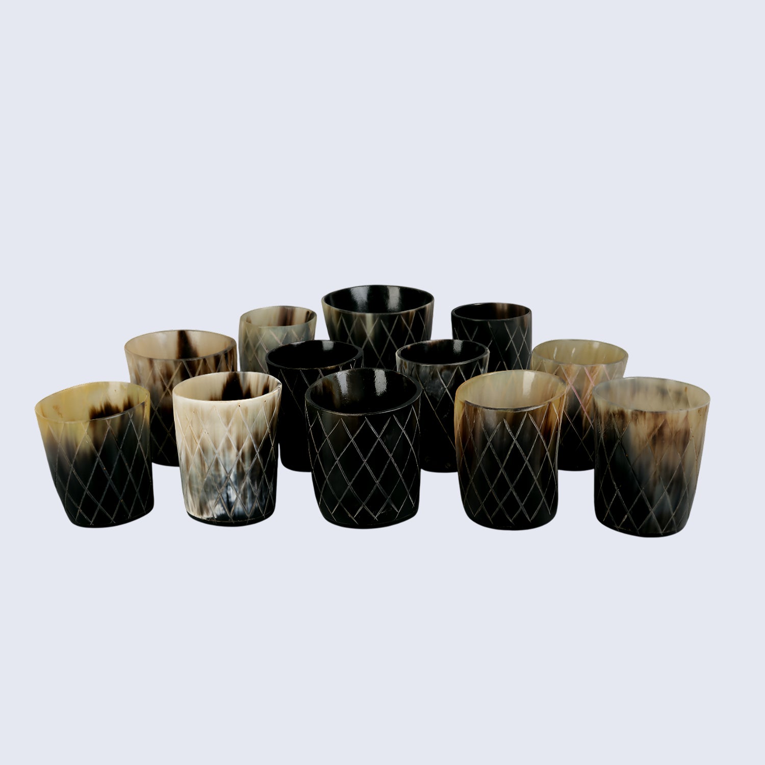 Horn Whiskey Shot Glasses Pack (4,8 & 12) – Hold Up to 6.5oz, Crisscross - Image 4