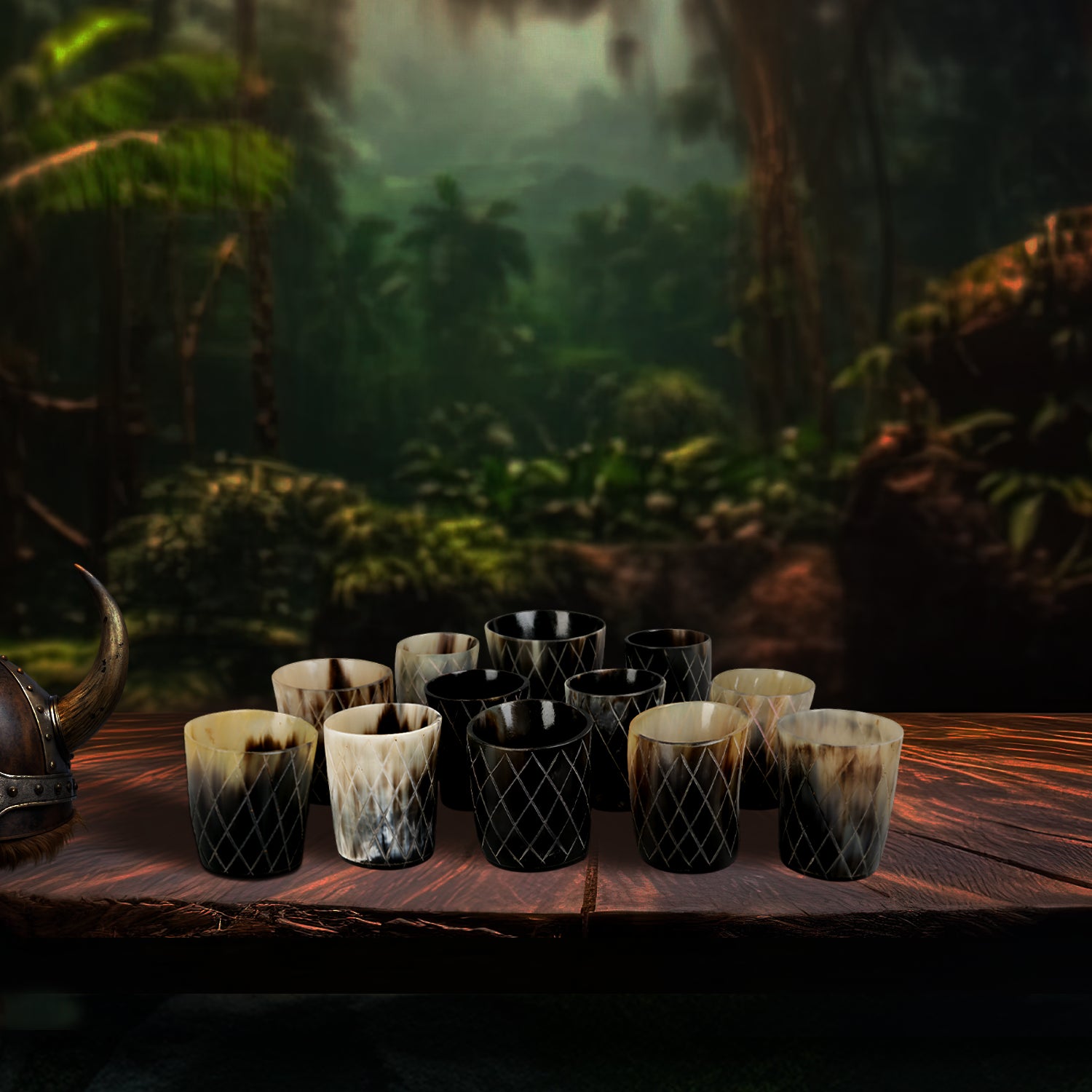 Horn Whiskey Shot Glasses Pack (4,8 & 12) – Hold Up to 6.5oz, Crisscross - Image 8