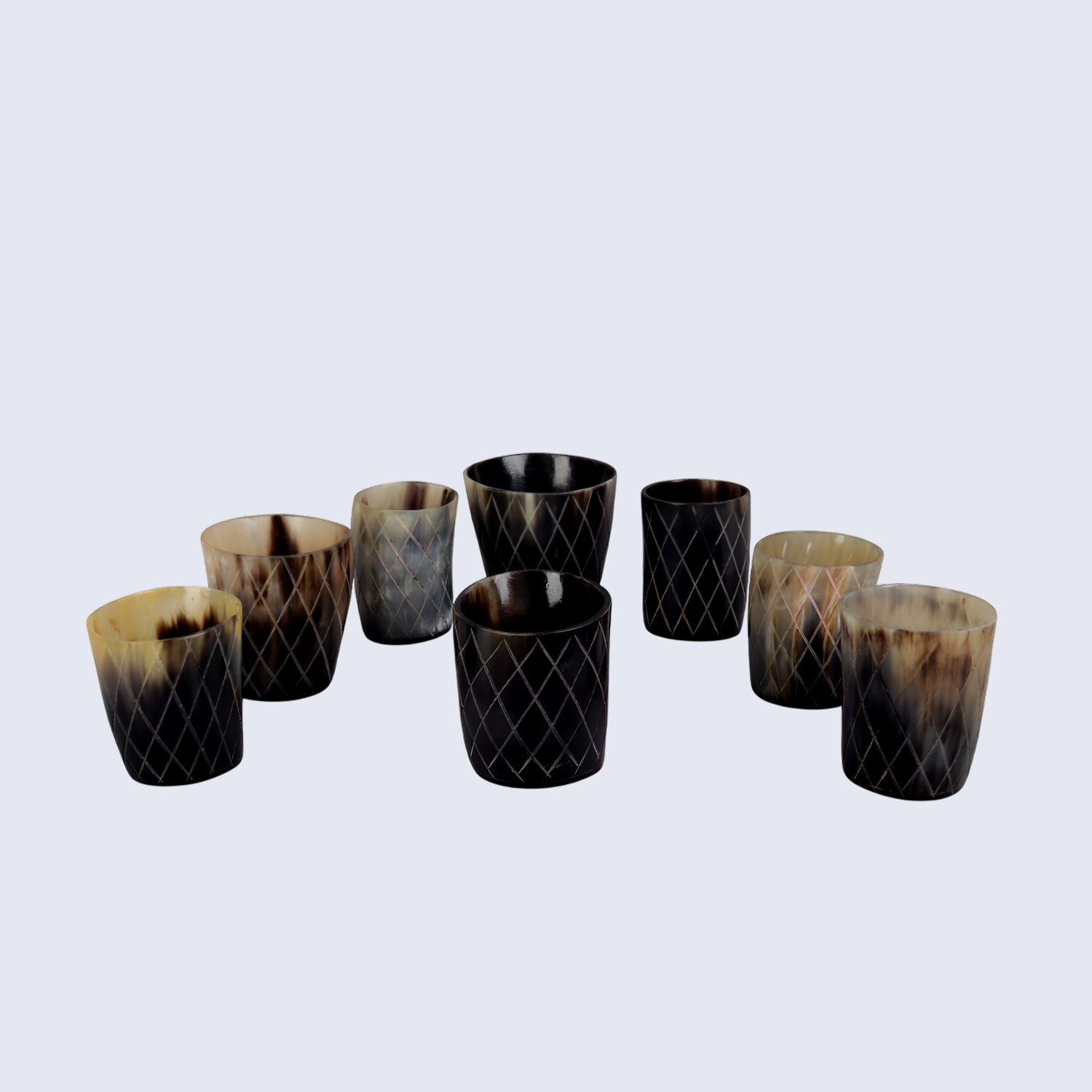 Horn Whiskey Shot Glasses Pack (4,8 & 12) – Hold Up to 6.5oz, Crisscross - Image 3