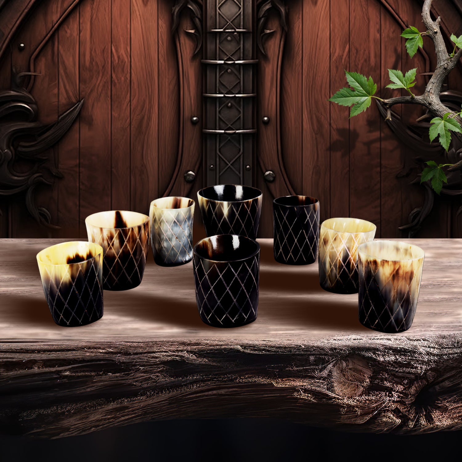 Horn Whiskey Shot Glasses Pack (4,8 & 12) – Hold Up to 6.5oz, Crisscross - Image 9