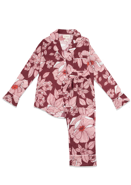 Flora Burgundy Pyjamas Set