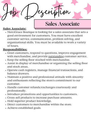 Job Description: Sales Associate