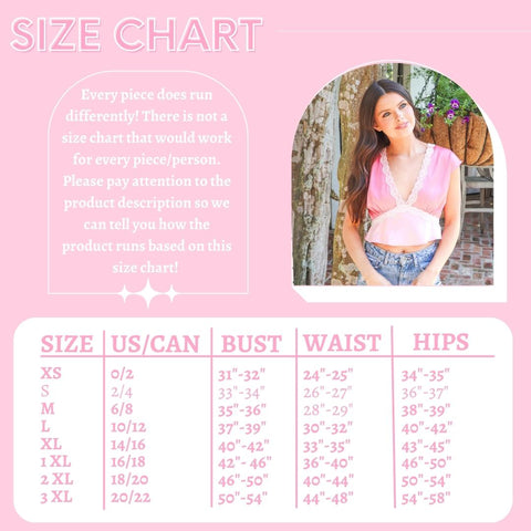 Sizing Guidelines – MerciGrace Boutique