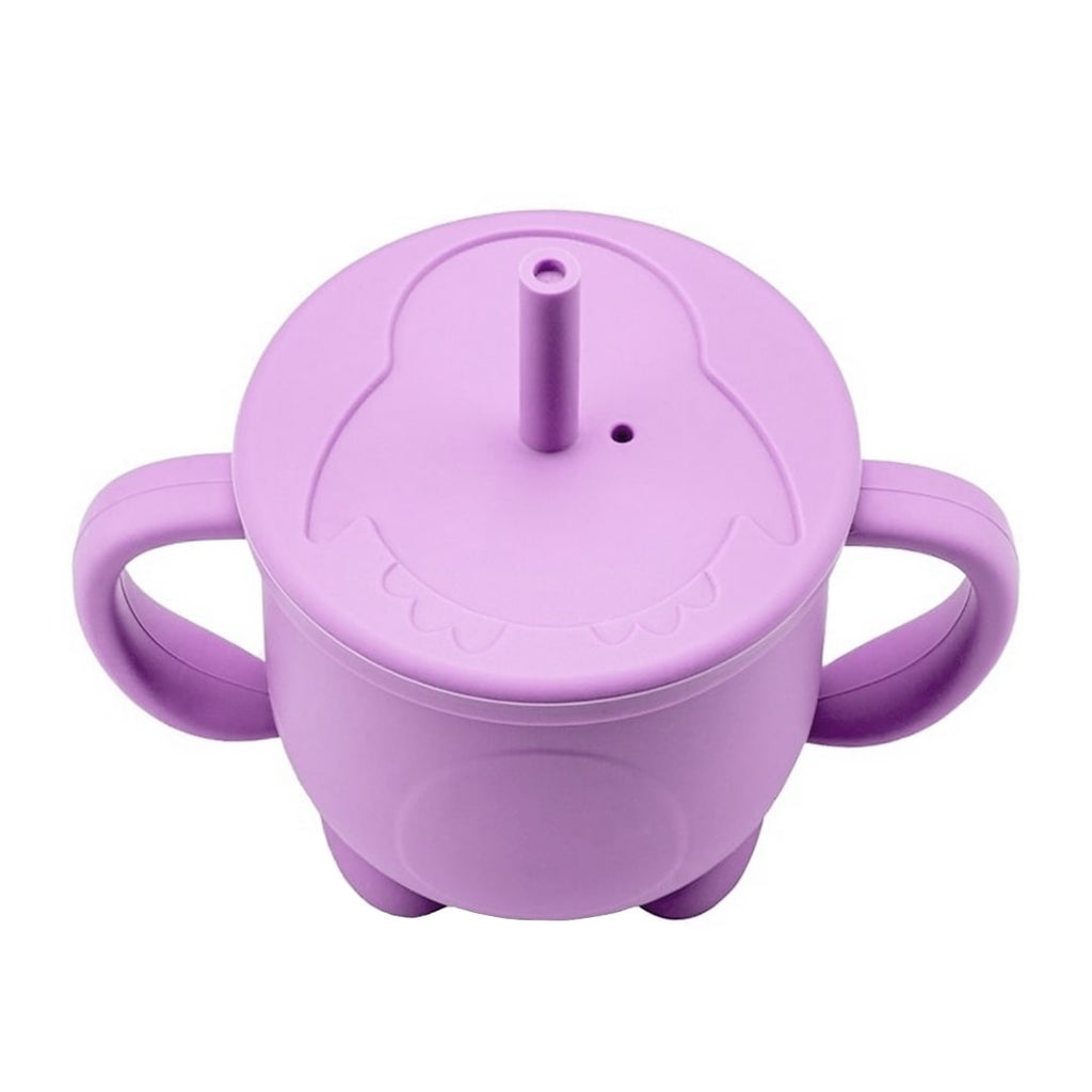 Tasse D Apprentissage Pingouin En Silicone Avec Paille Bambin Au Naturel