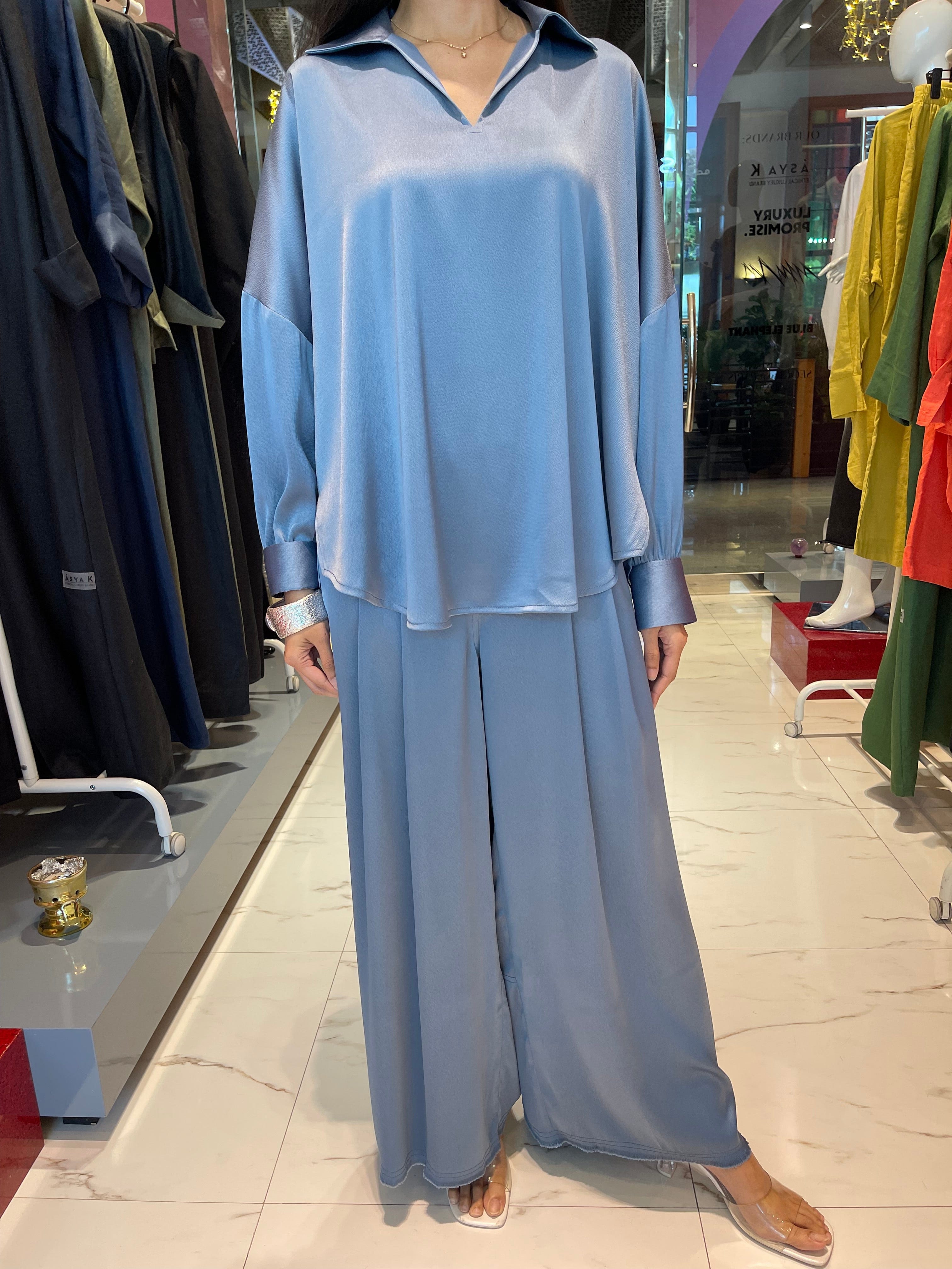 image of FRONT PLEATED PIQUE COLLECTION PANTS (بنطلون) “JINA”