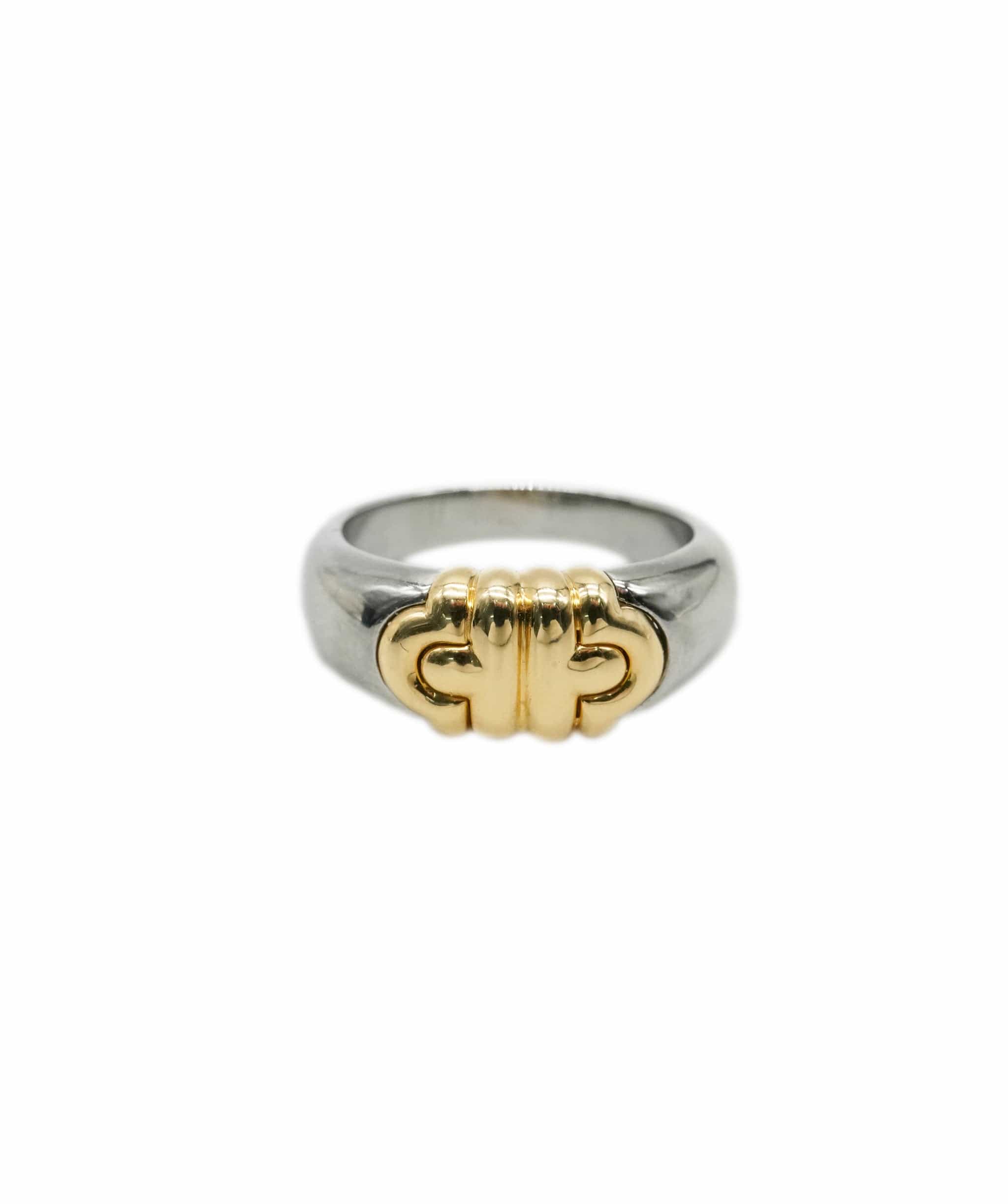 image of Bulgari Parantesi Stainless and Yellow Gold Ring ASL10333