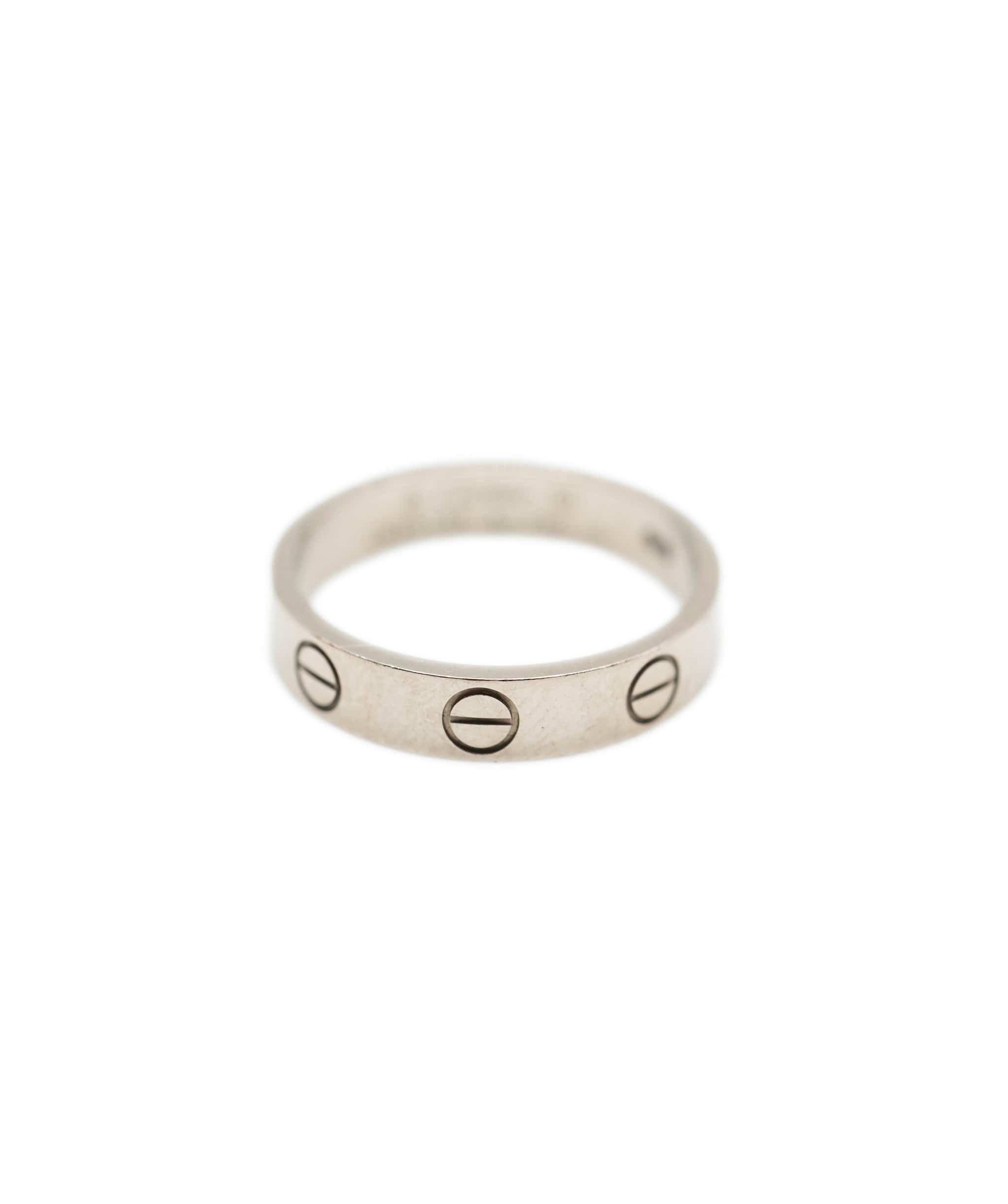 image of Cartier thin Love ring White Gold, Size 50, Full Set AHC1478