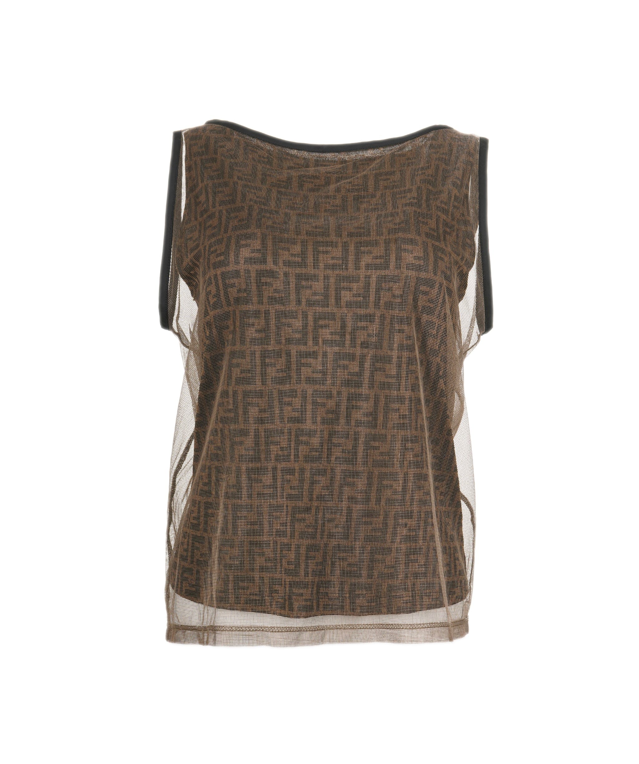 Fendi Zucca Mesh Tank Top Brown ASL6203 – LuxuryPromise